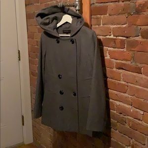 Pea coat with hood